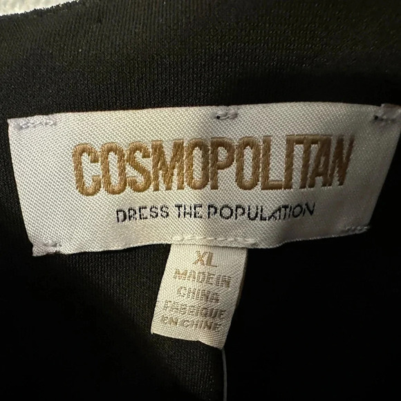 Dress the Population Cosmopolitan NWT Sleeveless Bodycon Mini Dress Gold Blue XL - Picture 7 of 8